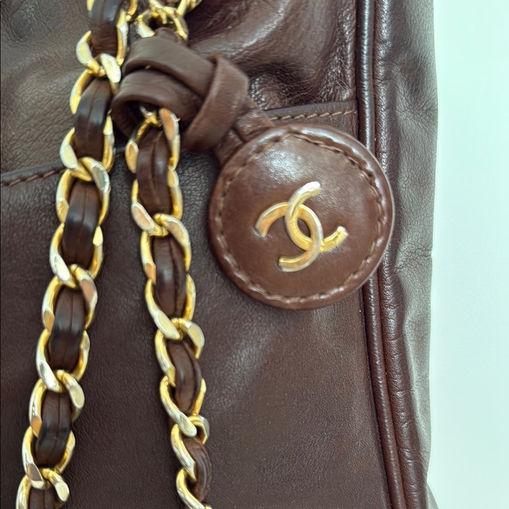 CHANEL Quilted Calf Skin Brown Medium Shopper Tote, Vintage. - Picture 2 of 14